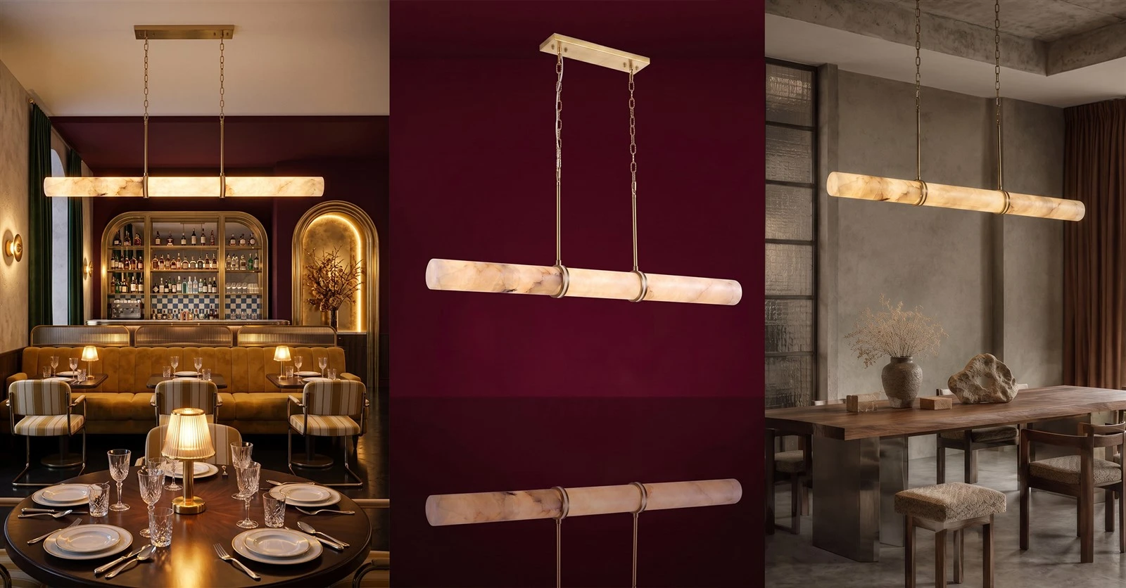 Linear Suspended Alabaster Pendant Light Linear Suspended Alabaster Pendant Light