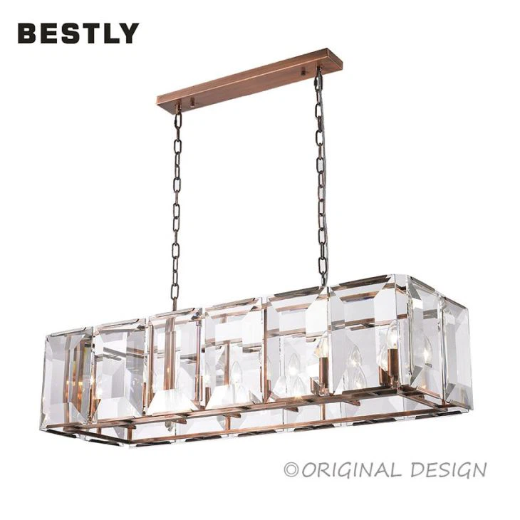Long Pendant Lamp with Clearly Glass In Red Copper Finish Long Pendant Lamp with Clearly Glass In Red Copper Finish