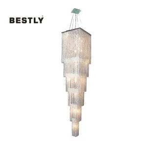 Lampes à suspension carrées modernes en cristal